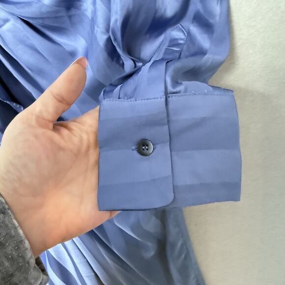 Choosy Lafayette Womens Blue Striped Jumpsuit Pockets Front Tie Comfort Size 2 - Picture 9 of 13